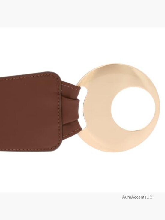 Wide Genuine Leather Belt with Round Cross Buckle main image 4